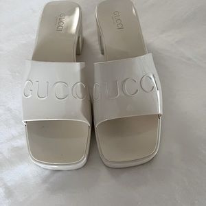 Gucci White Rubber Slide Sandal Still Sold In Stores!